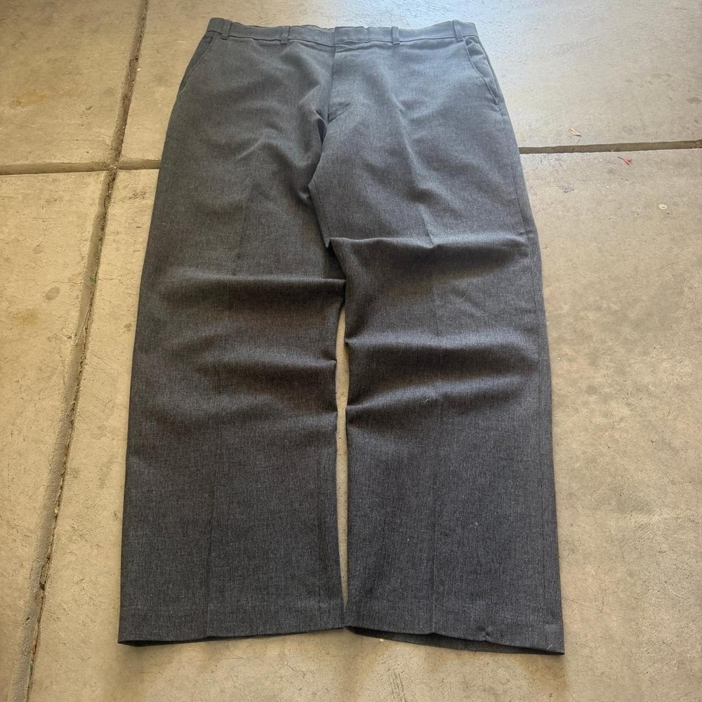 38x30 Gray Pleated Straight Wide Leg Dress Pants Y2K Grunge Vintage